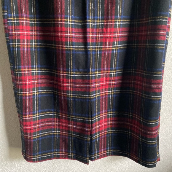 Vintage Chadwicks Wool Blend Tartan Plaid Preppy Dark Academia Midi Skirt Sz 12T - Picture 11 of 14